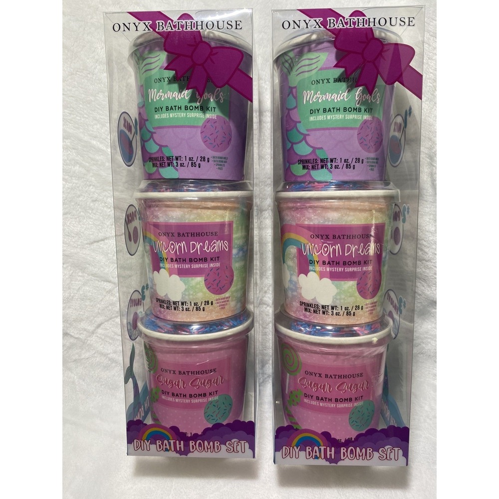 Onyx Bathhouse DIY Bath Bomb Gift Set of 3 | Mystery Surprise in Each